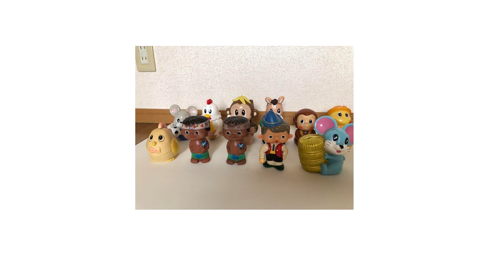 昭和レトロ　ソフビ貯金箱　19点セット 富士銀行　たくぎん　JAなど　まとめ 希少】富士銀行 ソフビ貯金箱8体セット☆ぼくちゃん② 当時物